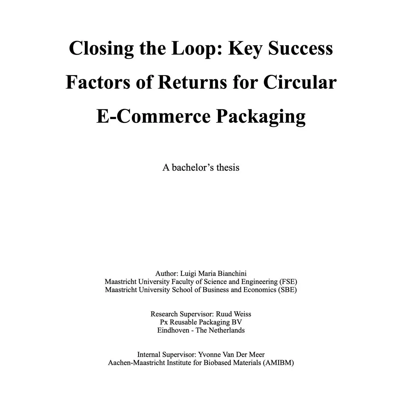 My work thesis cover